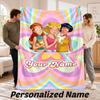 Custom Name Totally Spies Flannel Throw Blanket Personalized Text Soft Blanket Bed Sofa Gift
