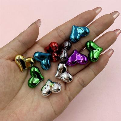 Home Partyzubehör Distanzperlen 22*16mm Bunt DIY 10 STK Acryl Herzform Groß Handgefertigt Zubehör für Schmuckherstellung Lose