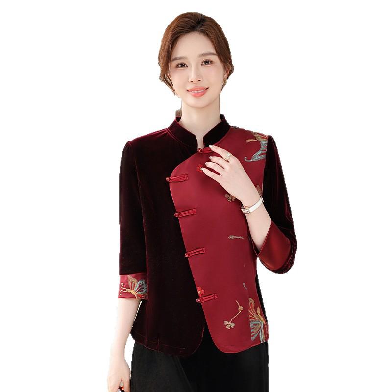 2025 Spring New High-End Chinese Style Frog Button Tang Suit for Women