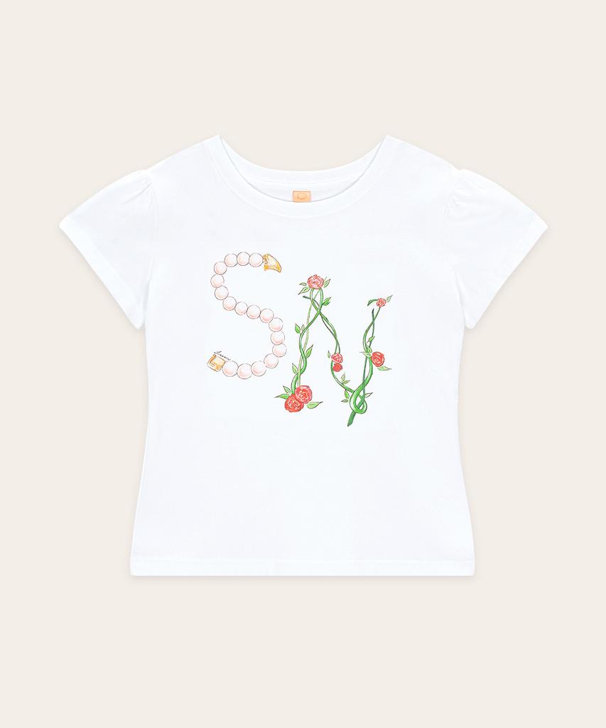 SINOON Sn Flower Puff T-Shirt (White)