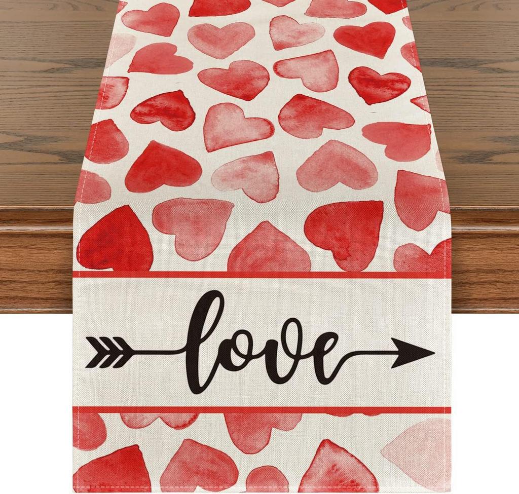 Desktop Ornaments Love Table Flag Tablecloth 33*183cm Table Runner For Festive Atmosphere Event Decoration Valentine's Day Party