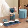 Portable indoor and outdoor tea making ceramic gift travel tea set