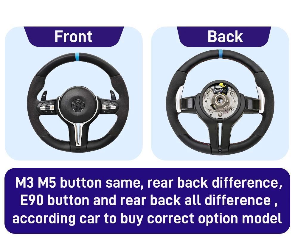 Steering Wheel For BMW Series F20 F22 F23 F30 F31 F32 F33 F36 M3 F87 M2 F80 M3 F82 F83 Upgrade Steering Wheel With Half Alcantara Leather