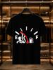 2026 New 100 Cotton Tshirt Funny Gas Gauge Cartoon Print Biker Car Lover Casual Short Sleeve
