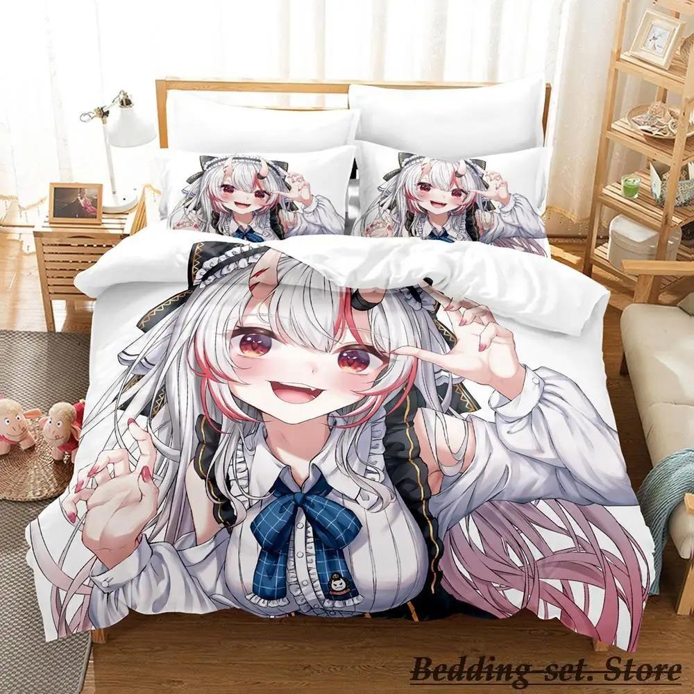 Nakiri Ayame Anime Bedding Set Single Twin Full Queen King Size Duvet Cover for Adult Kid Bedroom