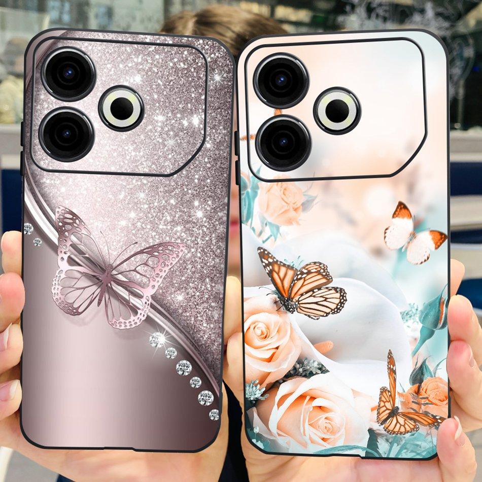 For Tecno Pova 6 Neo Phone Case Pova6 Neo 4G 2024 Elegant Printing Soft Silicone TPU Cases