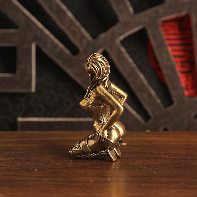 Brass Modern Beauty Statue Ornaments Desktop Office Bedroom Desktop Handicrafts Beauty Art Simulation Model Ornament Collection
