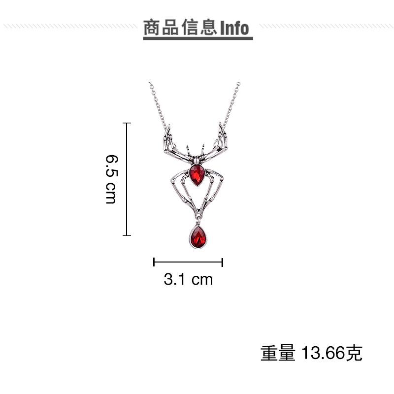 Gothic Crystal Spider Necklace For Women Girl Punk Accessories Halloween Jewelry Vintage Goth Choker Collar insect Necklaces