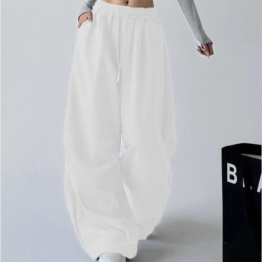 Graue High-Waist Weitbeinige Hose für Damen