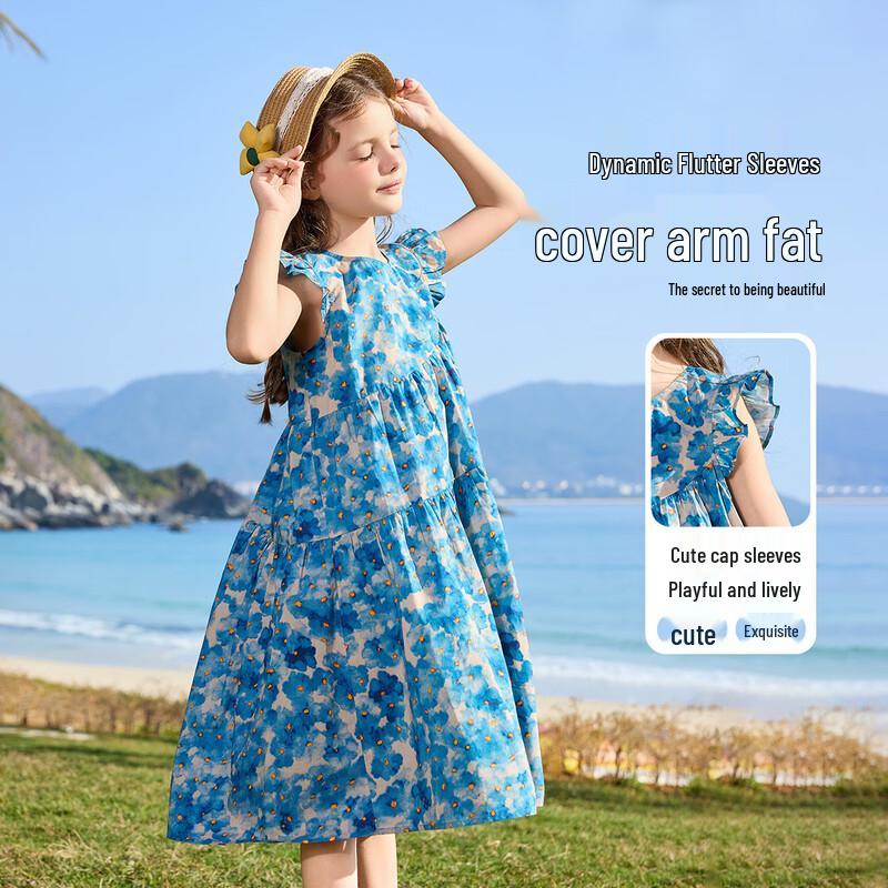 СПРОСИТЕ ДЖУНИОР Девочки Цветочное Хлопковое Платье Принцессы Летнее 120