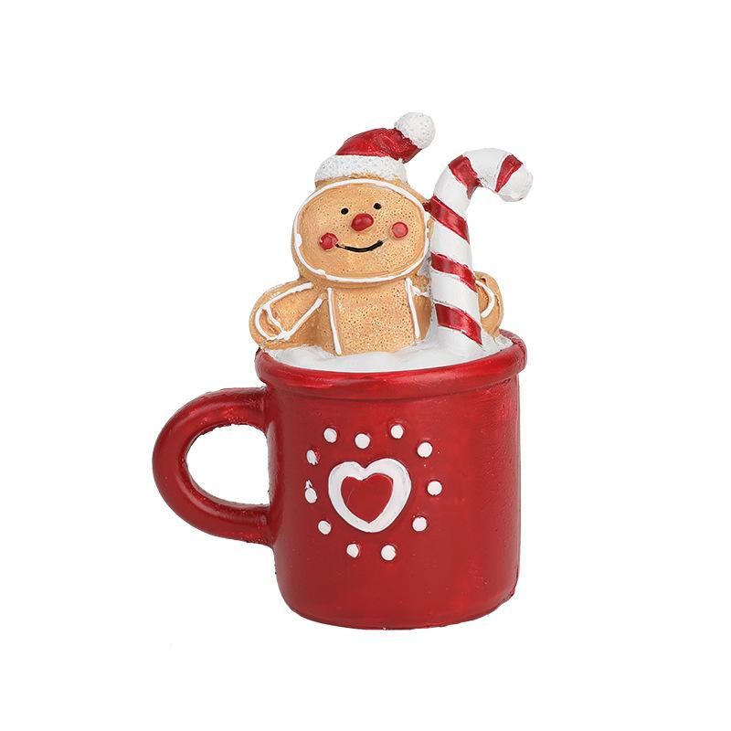 Christmas Resin Mug Santa Snow Artificial Crafts Desktop Decoration Home Resin Breakfast Milk Mug Creative Gift Home Decoration