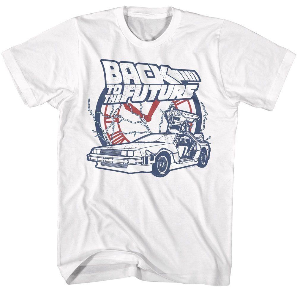 Back To The Future Clock And Lightning Movie Shirt M