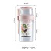 Portable Blender Double-layer PP Salad Cup with Fork Seal Washable Light Meal Scale Juice Cup  Large Capacity Fat Reducing Cup