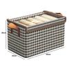 Oxford Storage Basket for Clothes Underwear Organizer Metal Frame Wardrobe Organizer Waterproof Clothing Storage Box with Lid