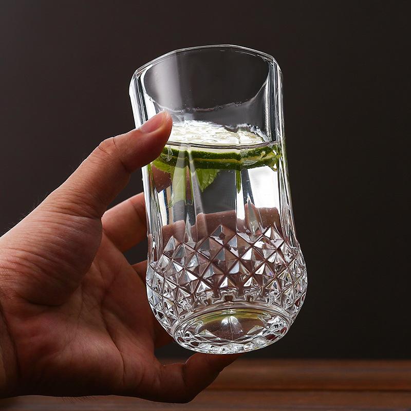 12.4oz 360ml Diamond Whiskey Cup Large Capacity Foreign Wine Cup for Bar Ice Beer Glass Classic Cocktail Mojito Mugs Soda Bottle