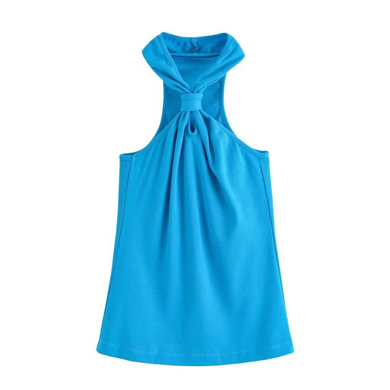 Kaslead New Women clothes Western Style Fashion Simple Temperament All-Match Hanging Neck Top 87075762