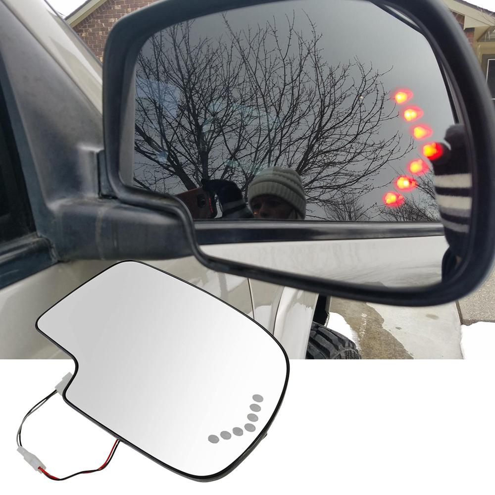 Mirror Glass Heated Turn Signal Passenger Side RH For 2003-2007 Chevy GMC Cadillac