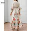 Damen Sommer Maxikleid mit Blumendruck Lässiges lockeres Langarm Hemdkleid mit Knopfleiste, Bindegürtel und Puffärmeln
