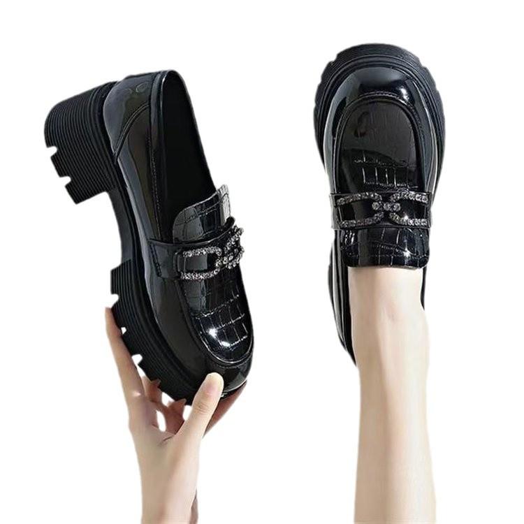 2025 New Luxury Women's Exquisite Small Leather Shoes Japanese Round Head Retro Style Mary Jane Casual Coarse Heels High Heels