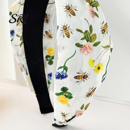 Women Wide Headband Hairband Flower Printed Knotted Cloth Head Band Fashion Adjustable Knot Hairbands Non Slip Hair Accessories for and Girls