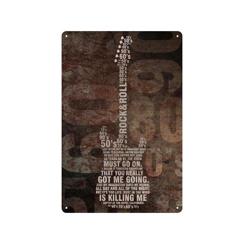 Vintage Rock Music Metal Tin Signs  Retro Wall Art Decor for Home Living Room Bedroom Hallway Garage Club Bar  Unique Plaques