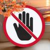 Prohibition Metal Sign Do Not Touch Round Wall Decor Red Hand Silhouette Halloween Home Decor
