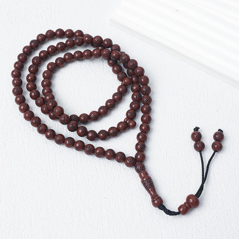 Handmade 8mm 99-Bead Imitation Wood Tasbih - Islamic Prayer Rosary