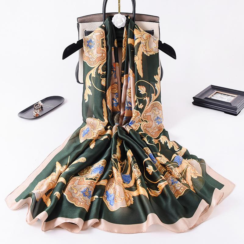 New Spring and Summer Print Fashionable Long Sunscreen Scarf for Women Dual-purpose Shawl Beach Towel Scarf Scarf