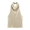 Vestido Midi de Manga Larga con Cuello Solapa Ajustado para Mujer Vestido de Tirantes Sedoso