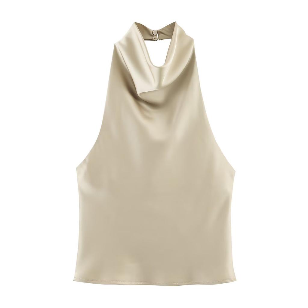 Vestido Midi de Manga Larga con Cuello Solapa Ajustado para Mujer Vestido de Tirantes Sedoso