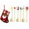 Doll Design Stainless Steel Spoon Set Tree/Star/Santa Motifs Christmas Fork & Spoon Set  Xmas Gifts