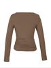 2025 Spring/Summer Women's Y2K Square Neck Long Sleeve Casual Fashion Top
