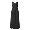 Rochie de damă la modă, sexy, lejeră, cu despicare în V adânc, cu tiv lung, midi