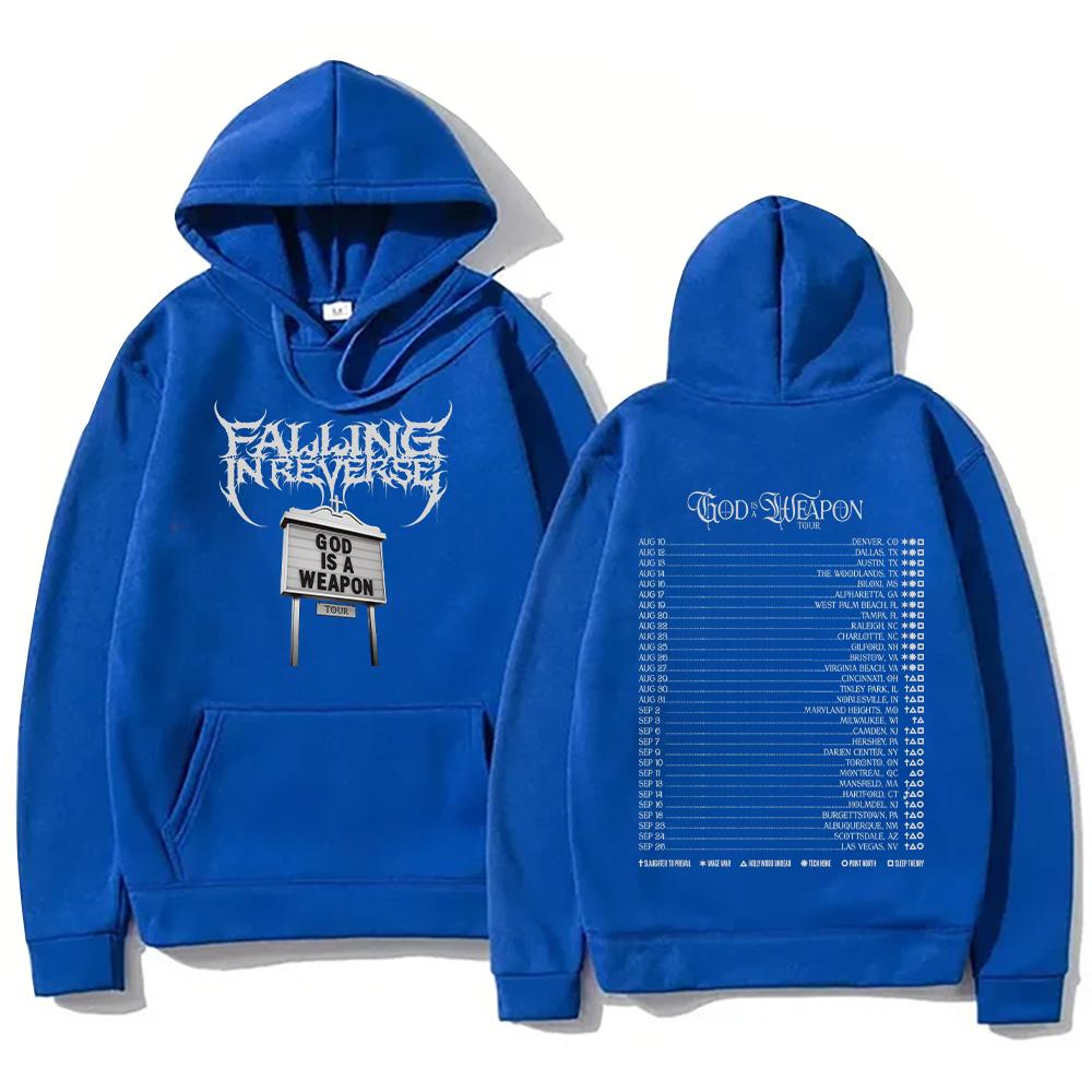 Falling In Reverse God Is A Weapon Tour 2025 Hoodies Men Women Gothic Casual Oversized Sweatshirt Vintage Aesthetic Trends Hoody