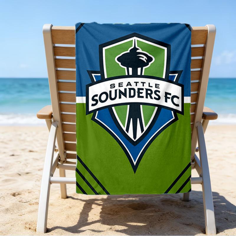 Strandtuch mit aufgedrucktem FC-Wappen, superweiche Mikrofaser, perfektes Geschenk zum Geburtstag, für Pool, Strand, Reisen, für Familie und Freunde