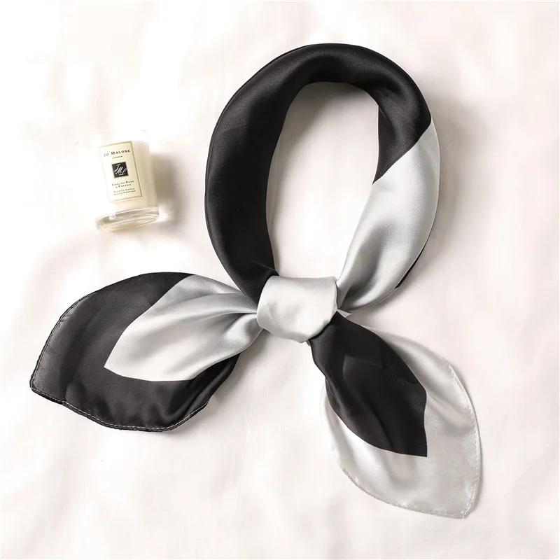 70*70cm Silk Scarf Scarftop Headwraps For Woman Fashion Four Seasons Hair Accessories Hijab Foulard Bandana Femme Headscarf