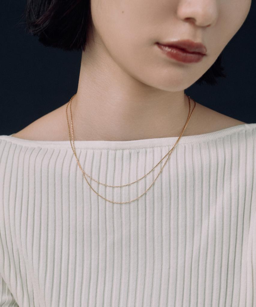 Novice Tokyo Overlap Chain Necklace 2 Set [Stainless] / Gold