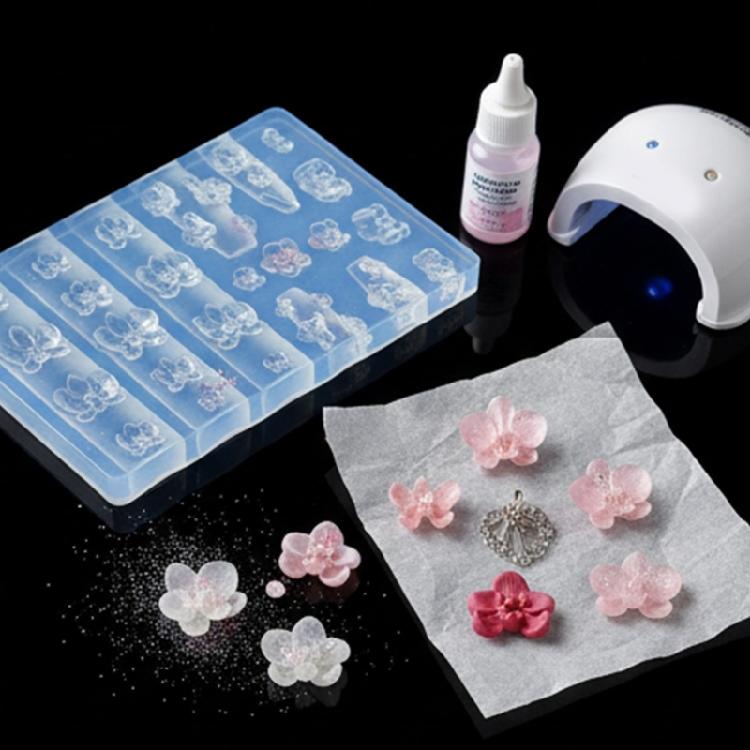 Silicone Nail Art Molds Unique Embossed Nail Accessories Molds Jewelry Supplies Nail Embossing Tool for Women Girls