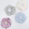 Fabric Flower Appliques with Layered Construction and Center Clusters, Set of Ten for Garments, Hair Accessories and Crafts