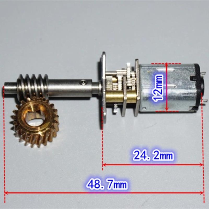 1Pcs Dc 3V 5V 6V 62Rpm Long Screw Shaft Worm Gear Motor Model Aircraft Folding Landing Micro N20 Full Metal Gearbox Gear Motor