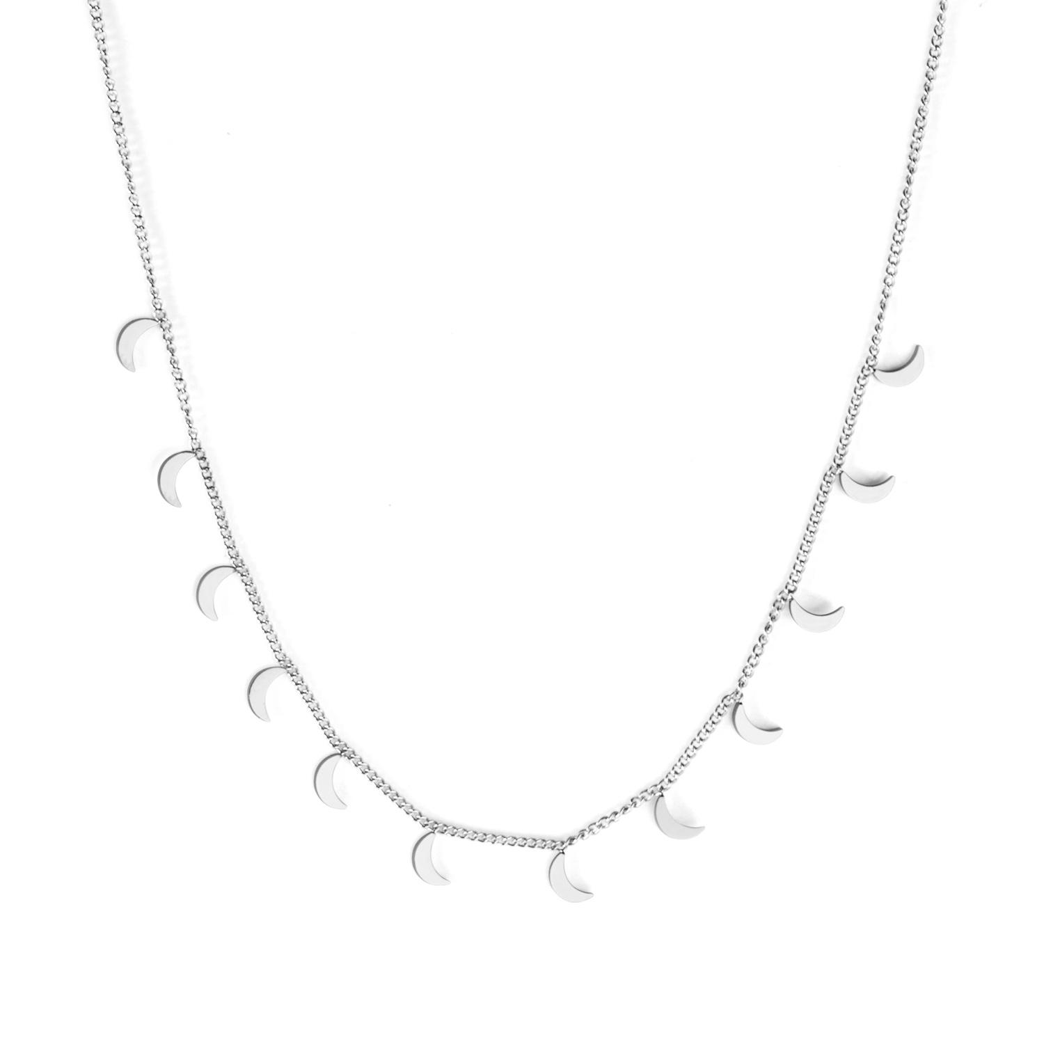 

Hot Sale 1pcs Stainless Steel Moon Necklace Polished Golden Necklace Women Unisex Fashion Jewellery Wholesale Price Anti-Allergy