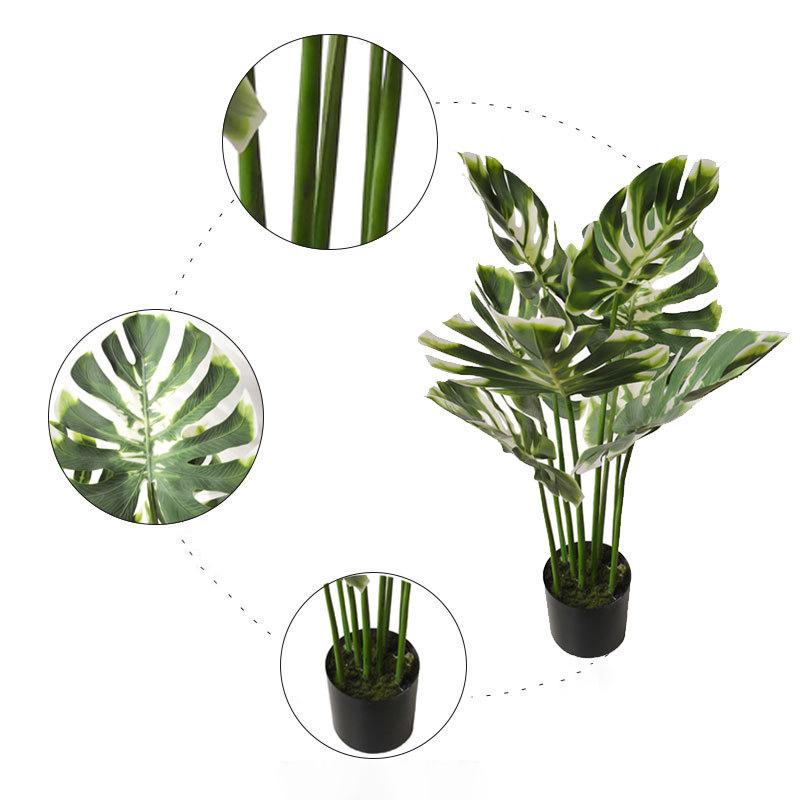 

90-100см Искусственные растения Листья черепашьего панциря Лилейное дерево Зеленое горшечное растение Украшение для дома гостиной офиса отеля Искусственное дерево