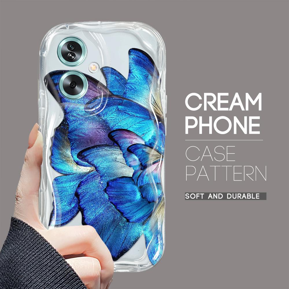Roztomilý kreslený vzor s krémovou texturou Pouzdro s vlnitým okrajem, měkký silikonový kryt, pouzdro na telefon OPPO Reno Realme