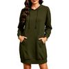Women's Fashion Casual Long Sleeve Hooded Sweatshirt Dress for Everyday Wear