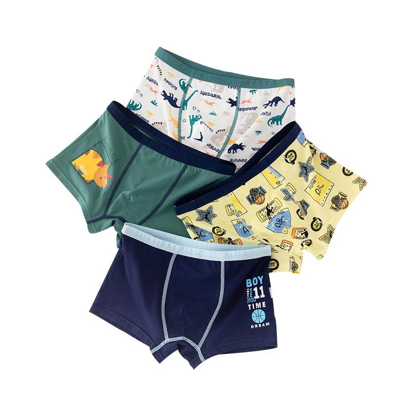 Boys' Pure Cotton Boxer Shorts - Breathable, Comfortable Underwear for Kids (Middle to Large) - Summer Style