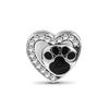 New Spring European Heart Shape Dog Paw Sparkling Cute Chick Beads Fit Fashion Charms Silver 925 Original Jewerly Bracelet