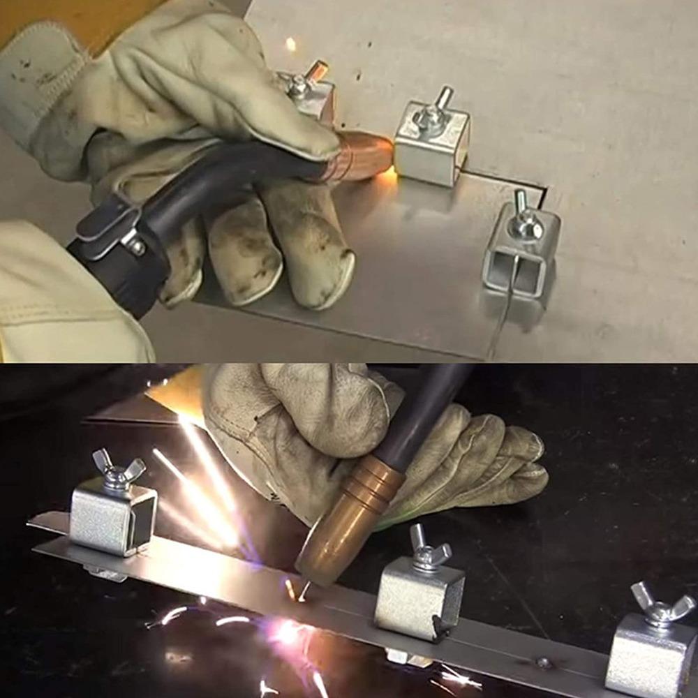 8 pièces Pince de Panneau de Carrosserie en Alliage Argentées Clips de Soudure pour Tôle Soudure Bord à Bord