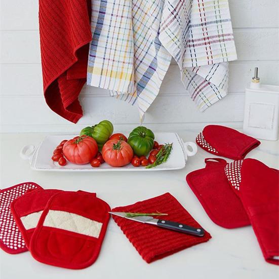 1Pc Non-slip Oven Mitt Reusable Cotton Potholder Heat Resistant Kitchen Mat Insulation Pad for Baking Cooking