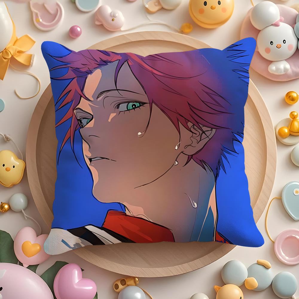 BLUE Anime L-LOCK Cushion Cover Home & Car Multi-Scene Pillow Cover - Reversible, Soft & Durable for Daily Use