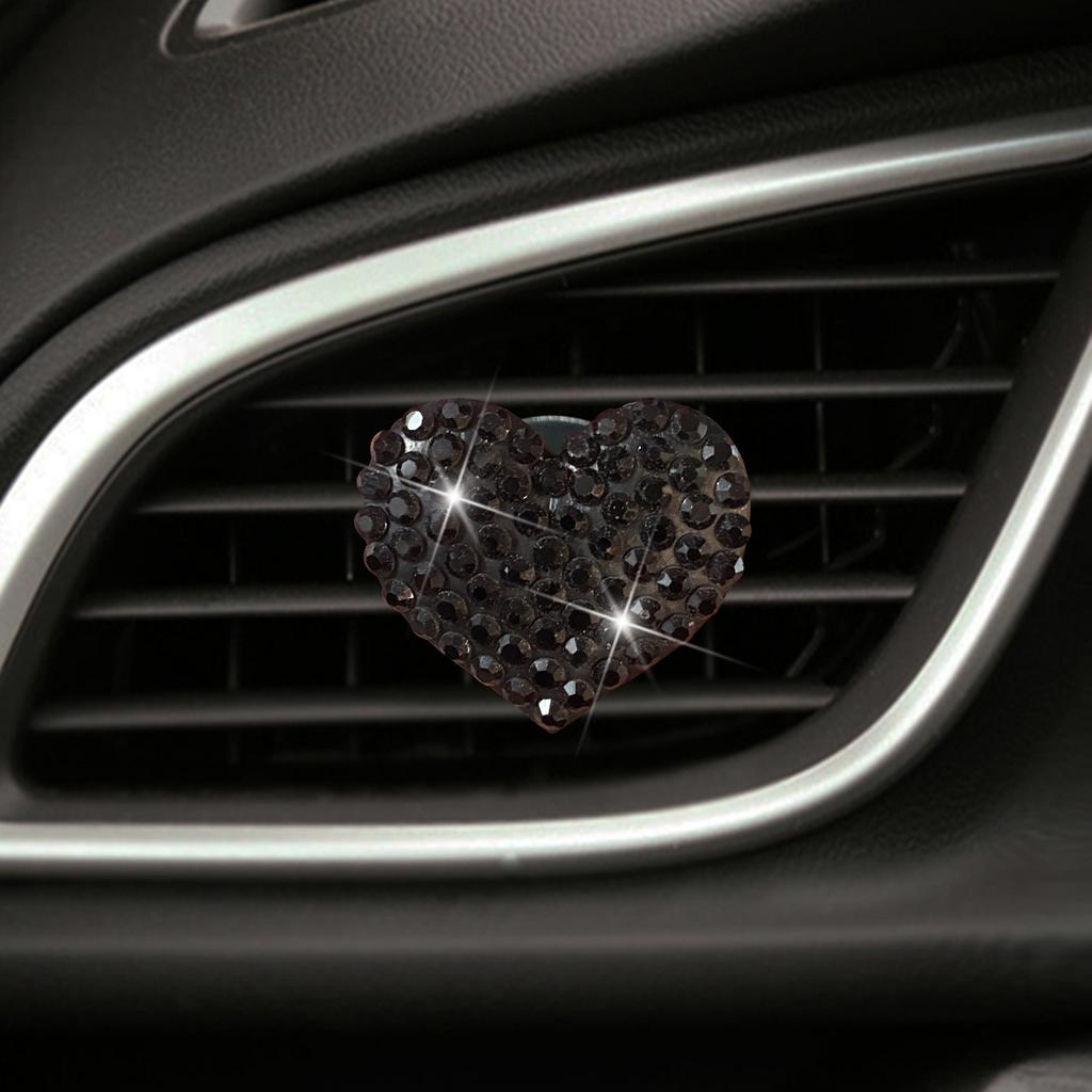 Heart-shaped Car Aromatherapy Clip Creative Rhinestone Car Air Conditioning Air Outlet Perfume Decoration Clip Car Accessories